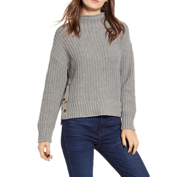 Madewell Sweaters - Madewell $95 Nordstrom Side-Button Sweater grey